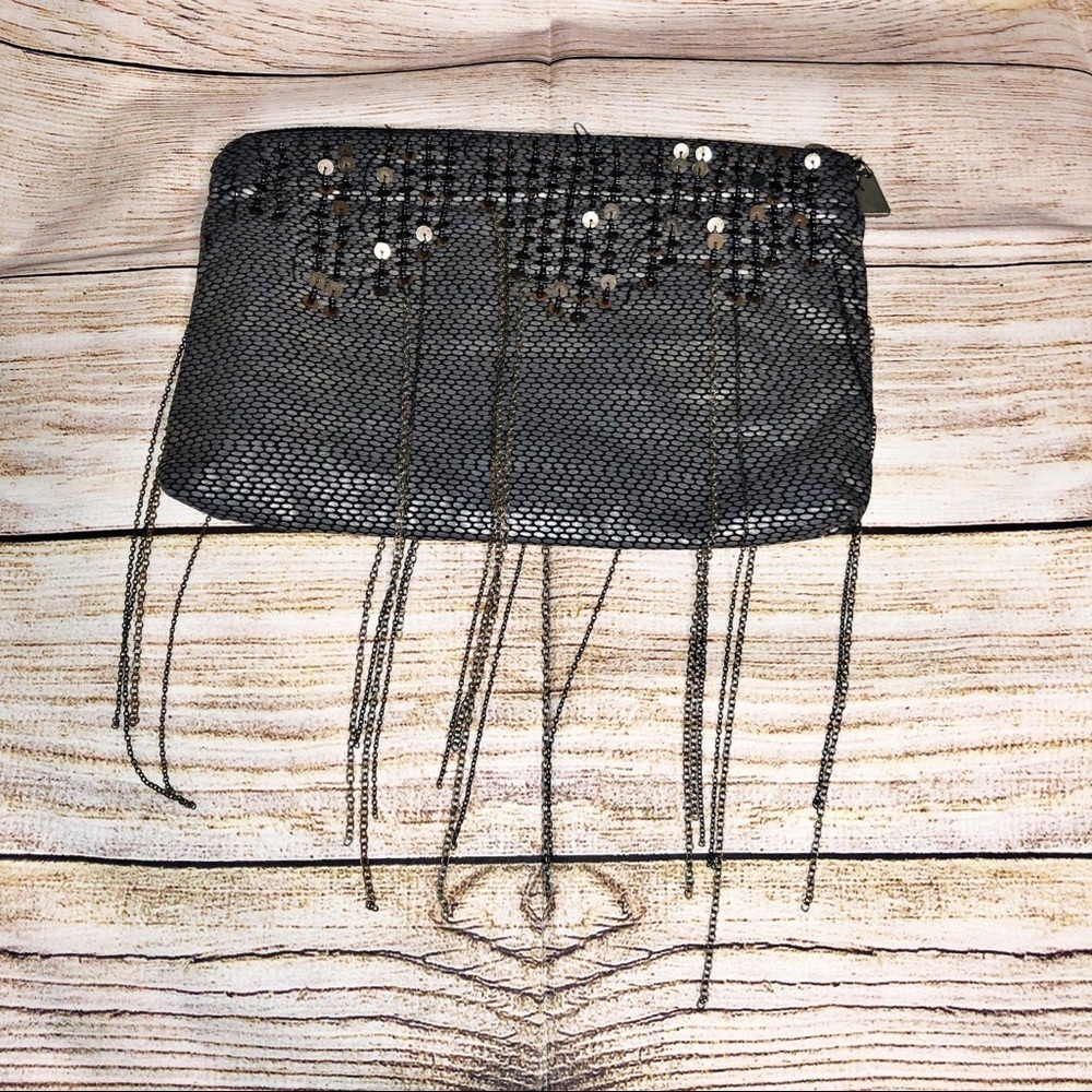 Black Sequince and Chain Clutch